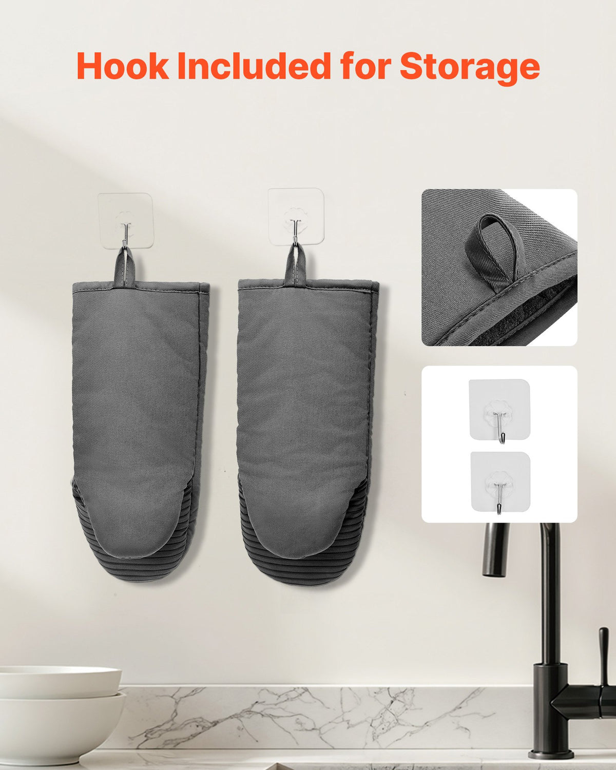Mini Oven Mitt Set with Silicone Grip – 2 Piece – image 3