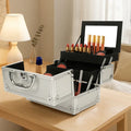 Aluminum Makeup Train Case with Mirror – 9 x 6 x 6 in – image 2